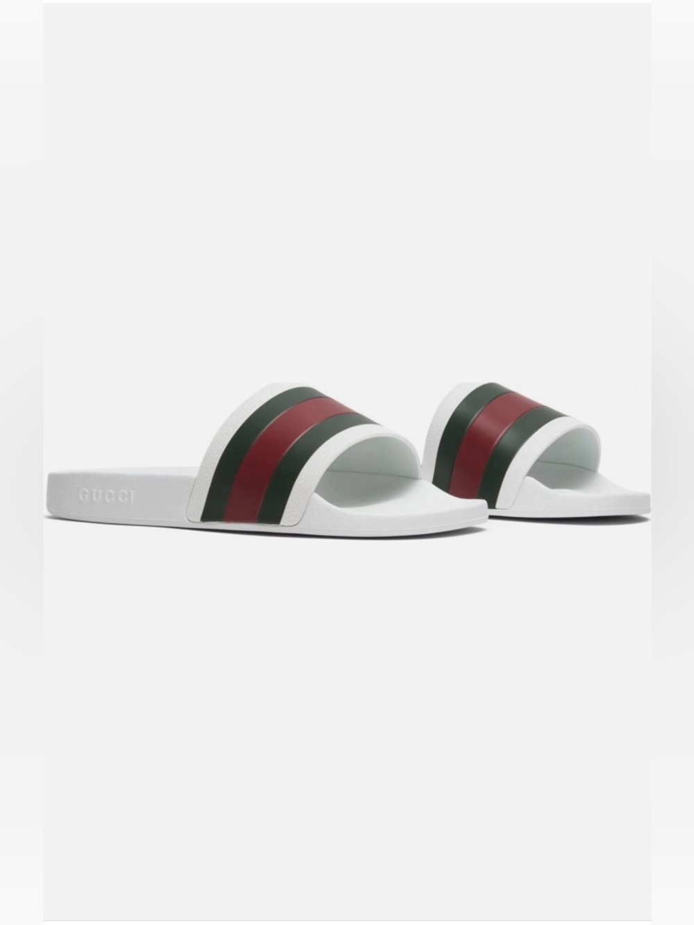 GUCCI PURSUIT POOL SLIDE SANDALS MENS WHITE SIZE-14